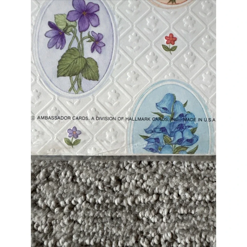 Vintage MCM Ambassador Floral Friendship Gift Wrap 2 Sheets 20x28 Textured NOS